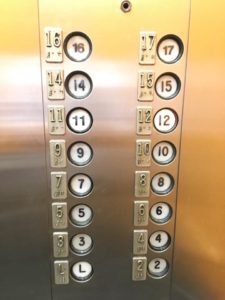 Photo of elevator buttons
